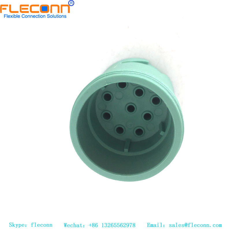 Deutsch HD14-9-1939P-P080 Receptáculo de 9 posiciones, macho, en línea, parte trasera roscada