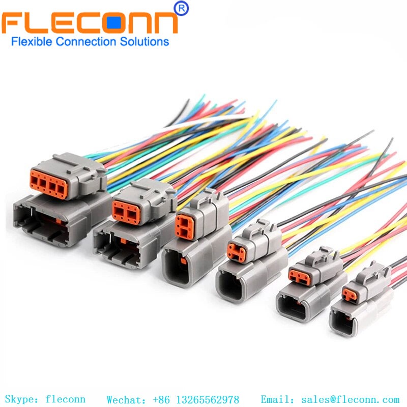Serie DT 2 3 4 6 8 12 conectores de haz de cableado eléctrico automático Deutsch DTM04-4P de Pin