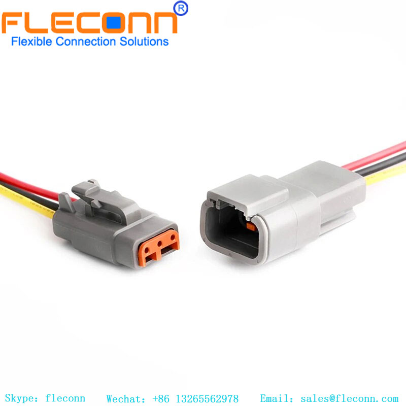 Serie DTM06-3S DTM04-3P del arnés de cable del conector de la prenda impermeable del enchufe eléctrico sellado automotriz de Deutsch 3 Pin