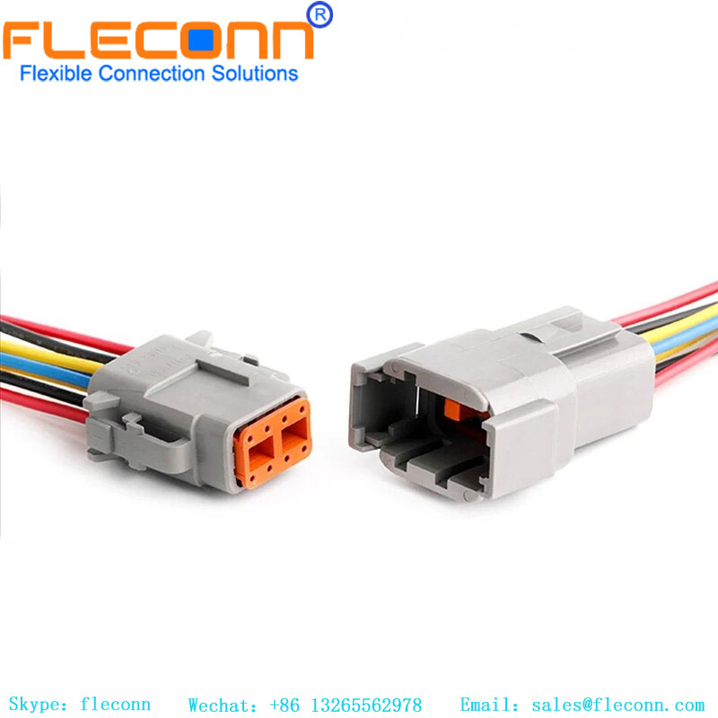 El coche del arnés de cable del conector de Deutsch DTM DTM06-8S 8Pin selló el cable impermeable