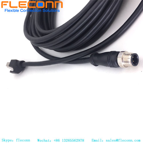 Cable conector de montaje en panel hembra con codificación D M12