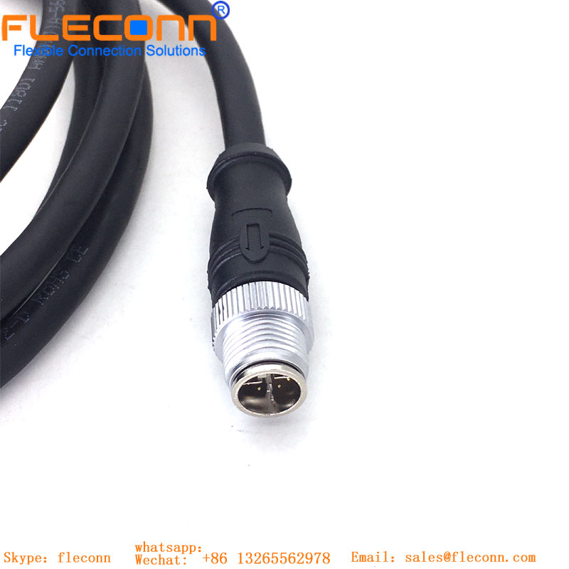 Cable impermeable codificado Industrial Ethernet X, conector hembra de 8 pines, M12