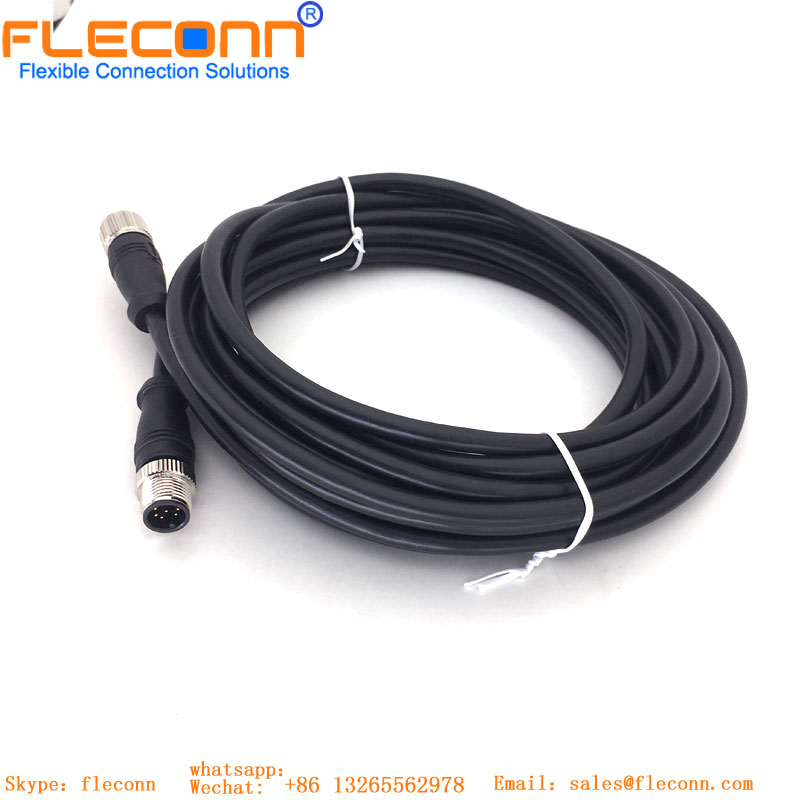 Cable macho M12 de 6 pines