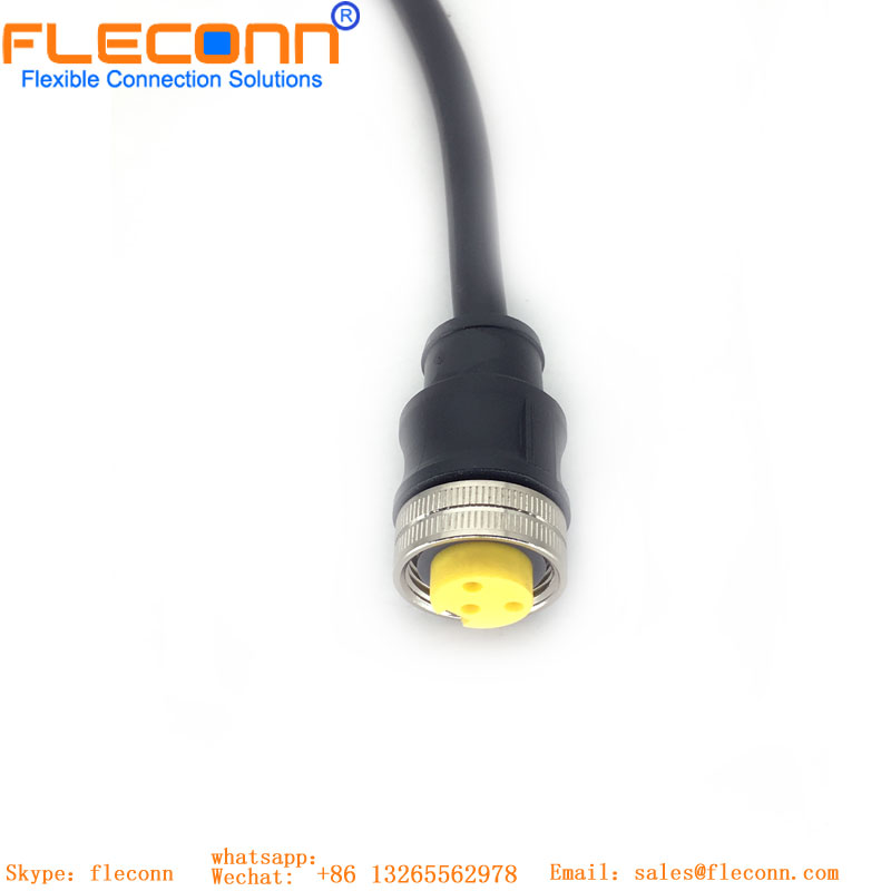 Cable impermeable codificado Industrial Ethernet X, conector hembra de 8 pines, M12
