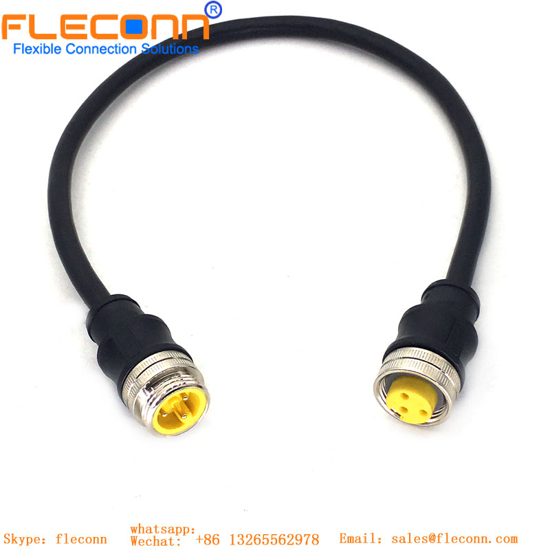 Cable impermeable codificado Industrial Ethernet X, conector hembra de 8 pines, M12