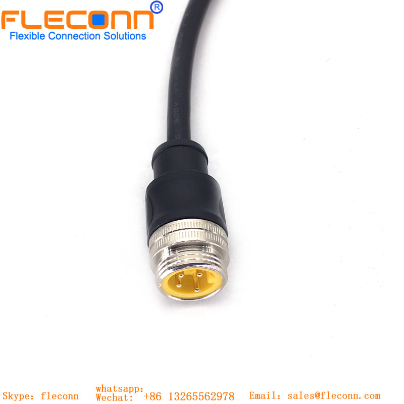 Cable impermeable codificado Industrial Ethernet X, conector hembra de 8 pines, M12