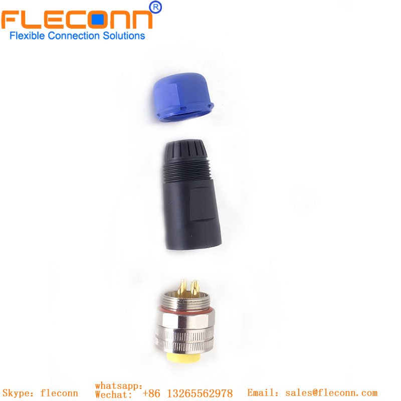 Conector de blindaje metálico circular M12 de 17 pines