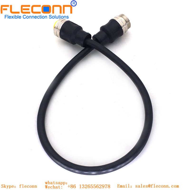 Cable impermeable codificado Industrial Ethernet X, conector hembra de 8 pines, M12