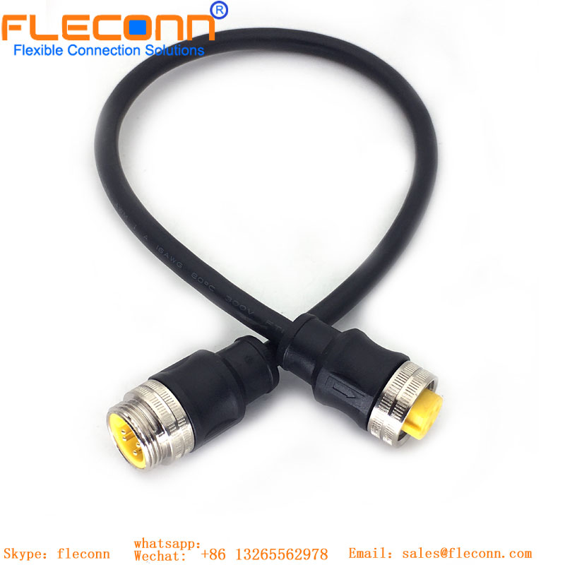 Cable impermeable codificado Industrial Ethernet X, conector hembra de 8 pines, M12