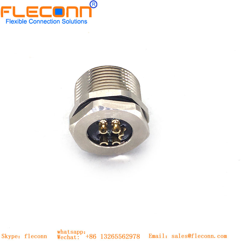 Conector de blindaje metálico circular M12 de 17 pines