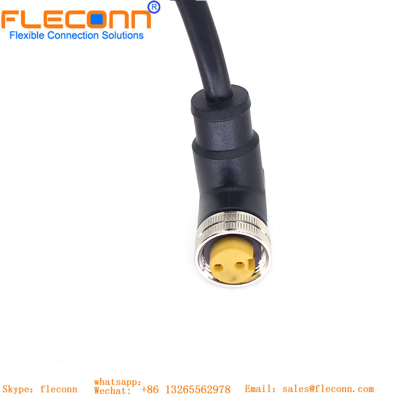 Cable impermeable codificado Industrial Ethernet X, conector hembra de 8 pines, M12