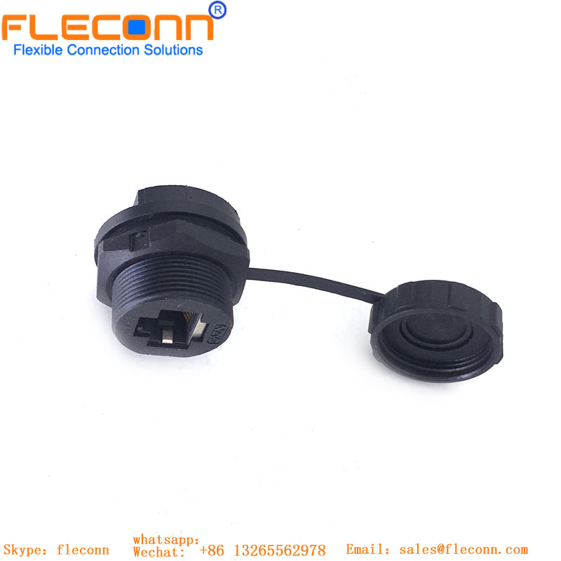 Conector RJ45 para montaje en panel resistente al agua panel mount rj45 connector waterproof