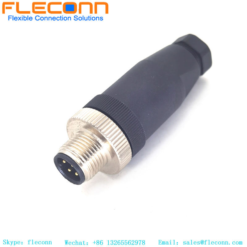 Conector macho M12 de 4 pines