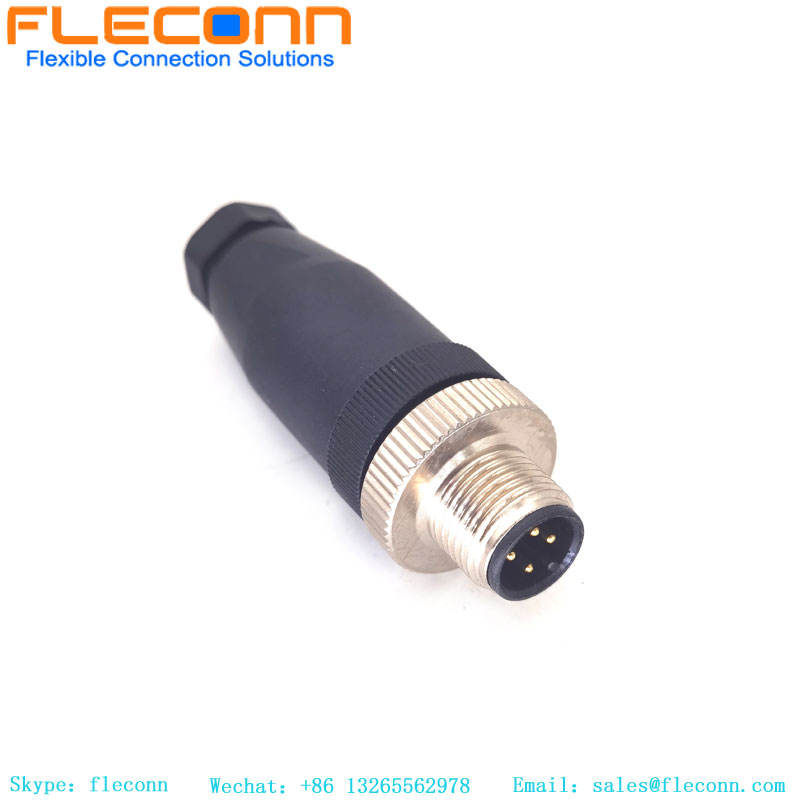 Conector macho M12 de 4 pines