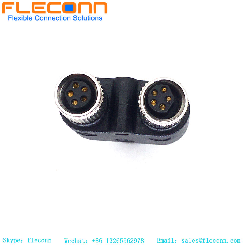 Conector M8 Y tipo 3 pines macho a divisor hembra doble