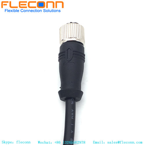 M12 5 Pin Female Plug Cable, Straight, B-Coded