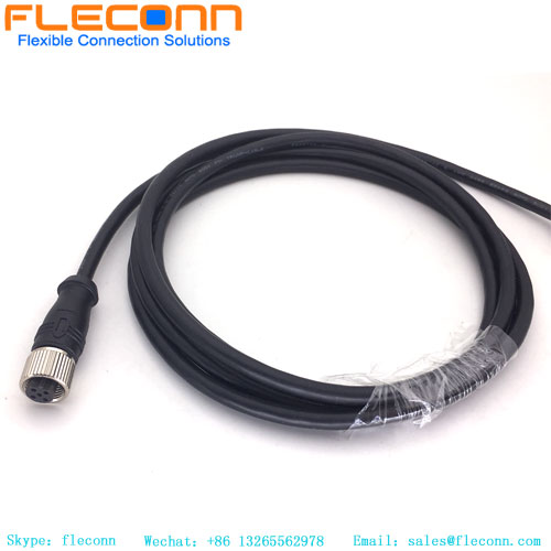 M12 5 Pole Female IP67 IP68 Waterproof Connector Cable