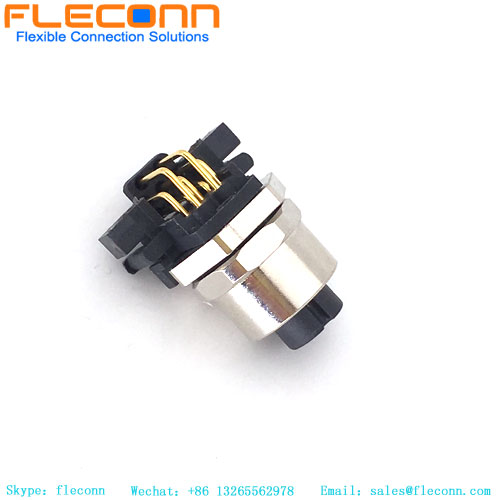 M12 Right Angle Panel Mount Connector