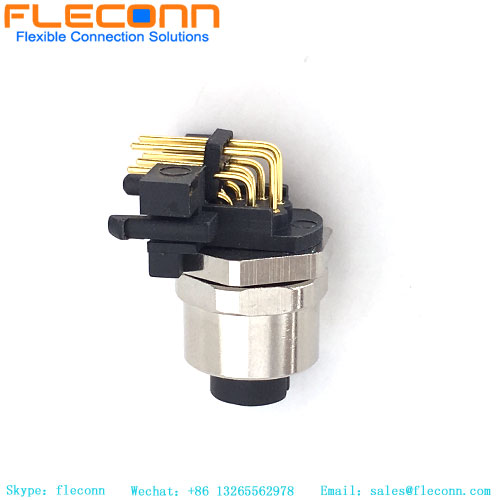 M12 A-Code 8 Pin Female Panel Mount Connector