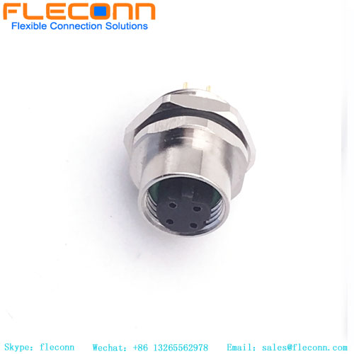 M12 Female Panel Mount Connector