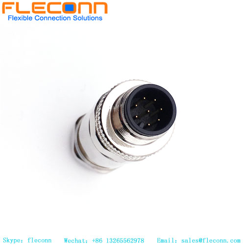 M12 8 Pole Straight Male Connector