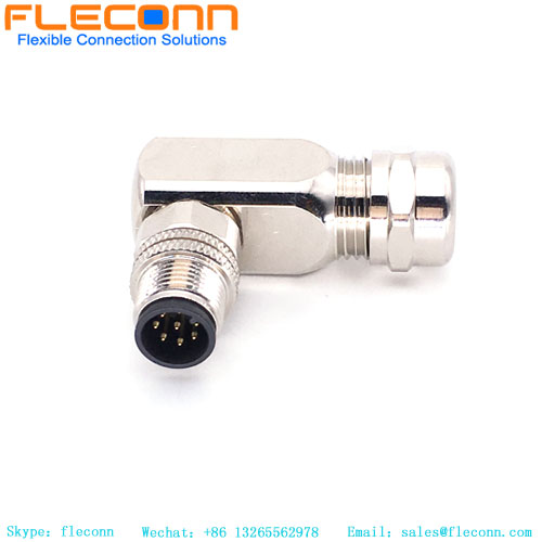 M12 8 Pin Right Angle Male Connector