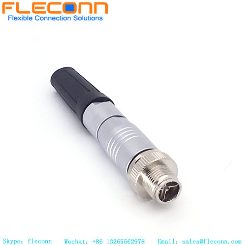 Conector ensamblado macho M12 con codificación X de 8 pines