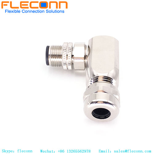 M12 Metal Right Angle Connector