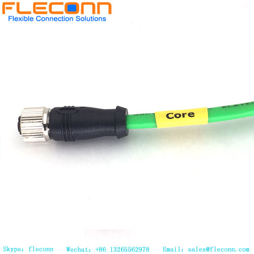 Cable conector M12 con codificación X a codificación D, línea de transmisión de alta velocidad Ethernet industrial Cat6A