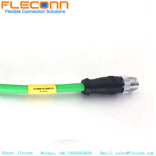 Cable conector M12 con codificación X a codificación D, línea de transmisión de alta velocidad Ethernet industrial Cat6A