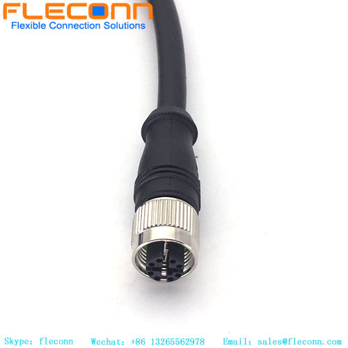 M12 Industrial Ethernet X Coded 8Pin Female Connector Waterproof Cable