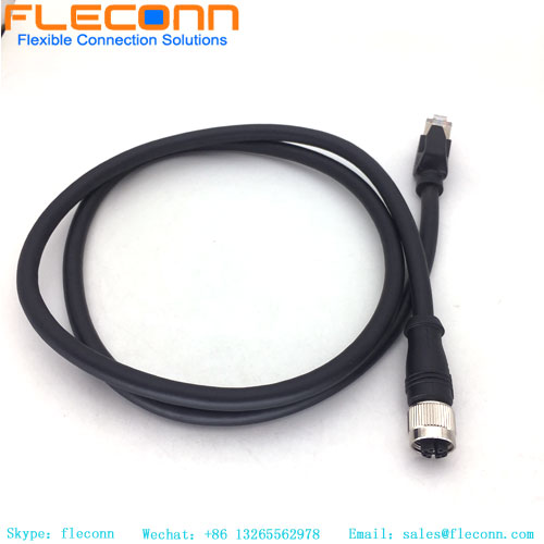 M12 Connector Male 8 Pin X Code To Rj45 Ethernet Cable