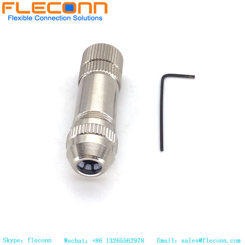 M8 straight Waterproof Shielded Connector, 3 4 5 6 8 Pin Female Connector
