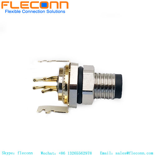 M8 Right Angle Pcb Connector, 4 Pin