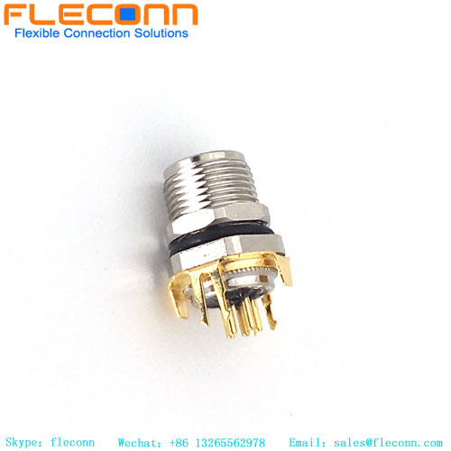 IP67 industrial m8 connector 5 pin PCB mount electrical signal connectors
