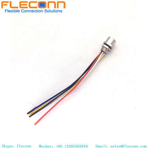 M8 5 Pin Female Panel Connector with Cable