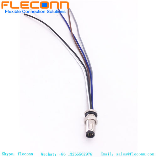 Customized M8 5pin panel connector with cable
