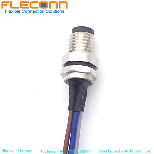 Cable conector macho de montaje en panel M8 de 4 pines, cable de enchufe recto impermeable IP67