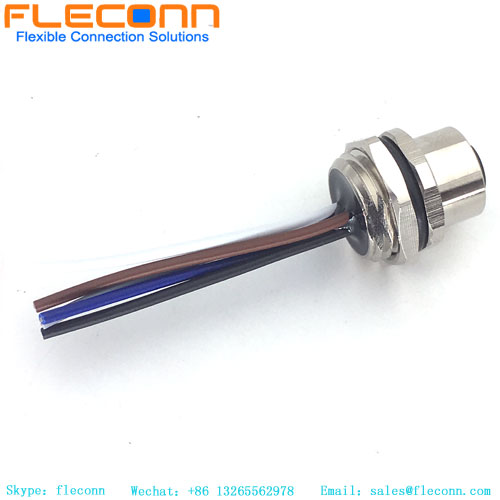 IP67 impermeable M12 A codificado conector circular eléctrico 4 pines hembra cable de sensor moldeado protegido