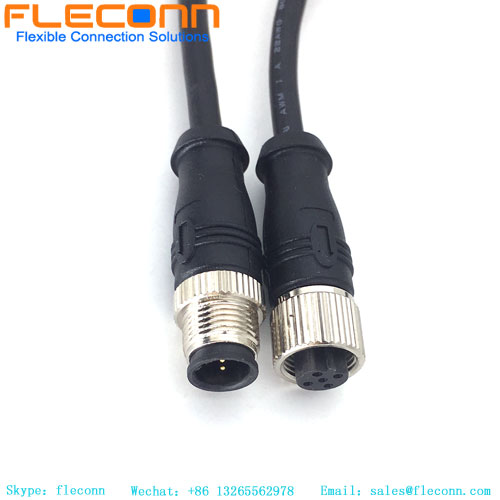 Cable macho a hembra con codificación B M12 de 5 pines