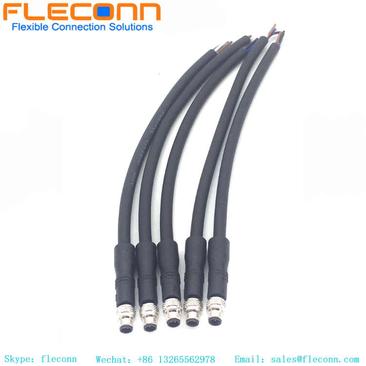 IP67 IP68 Waterproof M5 Circular Male Connector Cable Assembly for Automation Sensor and Actuator