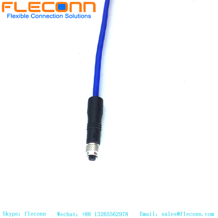M5 4pin Female Cable, Straight Moulded Cable Connector, IP67 Waterproof Rating