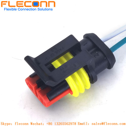 TE 282106-2 AMP Connector waterproof Wire Harness 2P Female