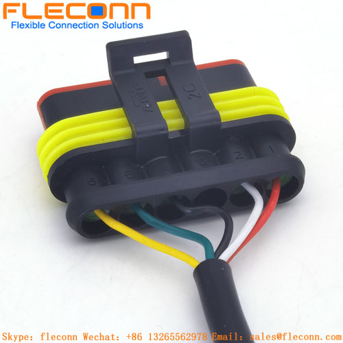 282403-1 TE Amp Super Seal conector automático hembra impermeable de cable 6Pin serie 1,5