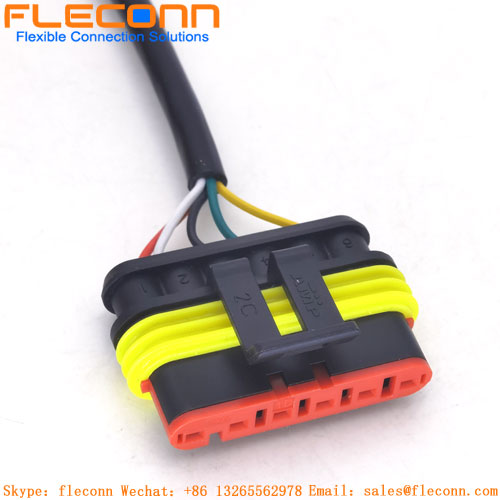 282403-1 TE Amp Super Seal 1.5 Series Waterproof Female Cable  6Pin Auto Connector