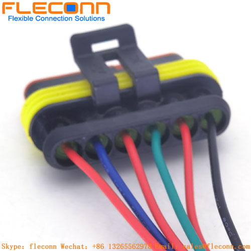 Amp 1.5 Series 6p Te Customization Waterproof Auto Wire Harness Connector