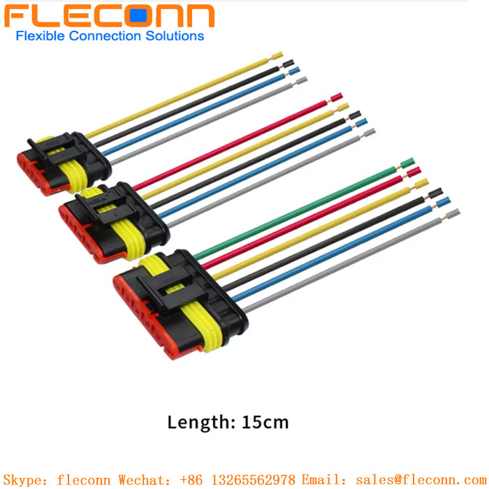 Arnés de cables automotriz impermeable del conector automotriz de la serie 2p 3p 4p 5p 6p de encargo del amperio 1,5 Superseal