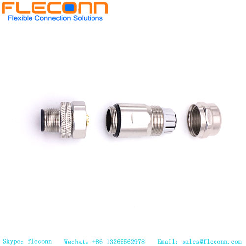 Conector macho recto M12 de 8 polos