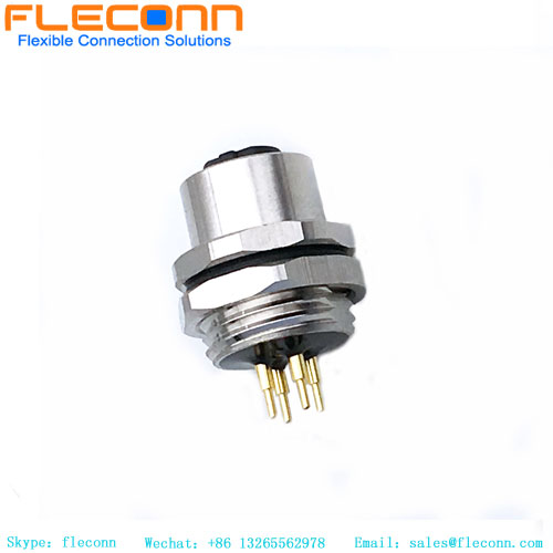 Conector de montaje en panel con codificación D M12 de 4 pines