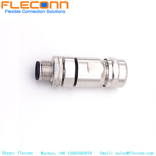 Conector macho recto M12 de 8 polos